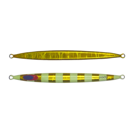 Finesse Lumo Fastdrop Jig, 200gm, Gold Stripe, Qty 2