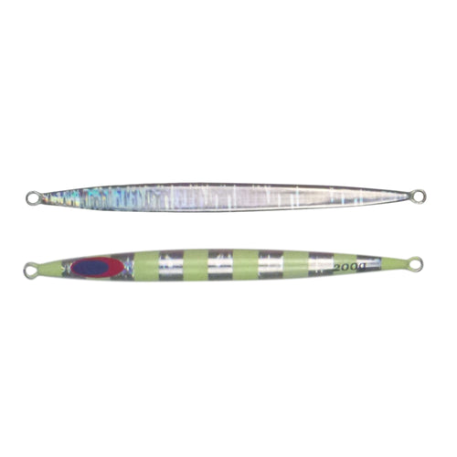 Finesse Lumo Fastdrop Jig, 200gm, Silver Stripe, Qty 2