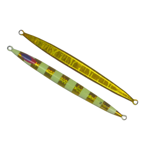 Finesse Lumo Fastdrop Jig, 250gm, Gold Stripe, Qty 2